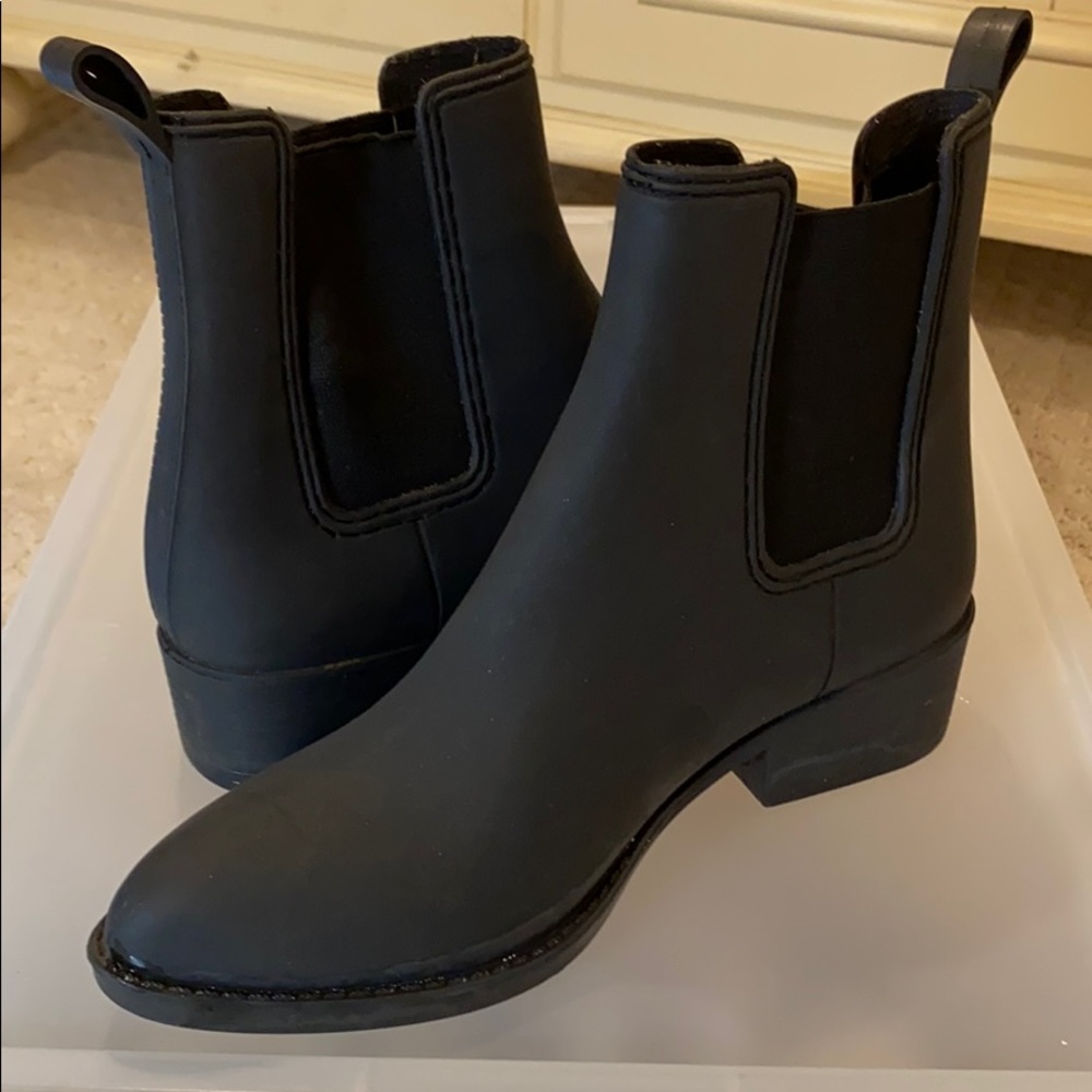 Jeffrey Campbell Black Chelsea Winter Rain Boots